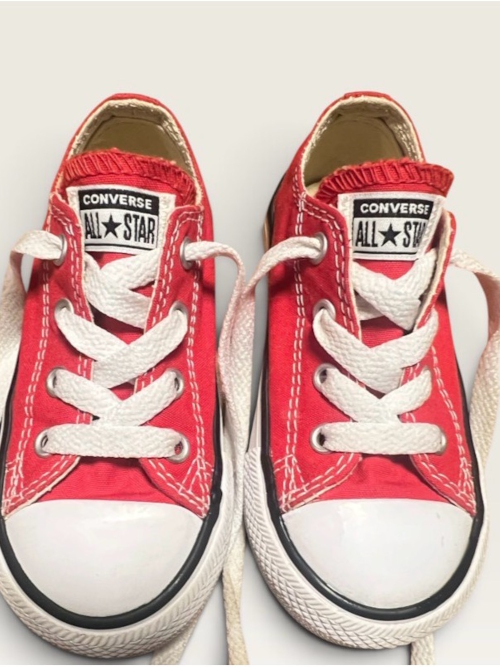Converse Red Kids' Low Top Sneakers with White Laces